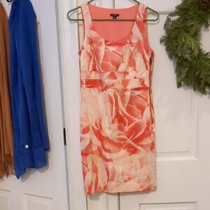 Ann Taylor 2p Dress Pink Abstract Floral Sleeveless
